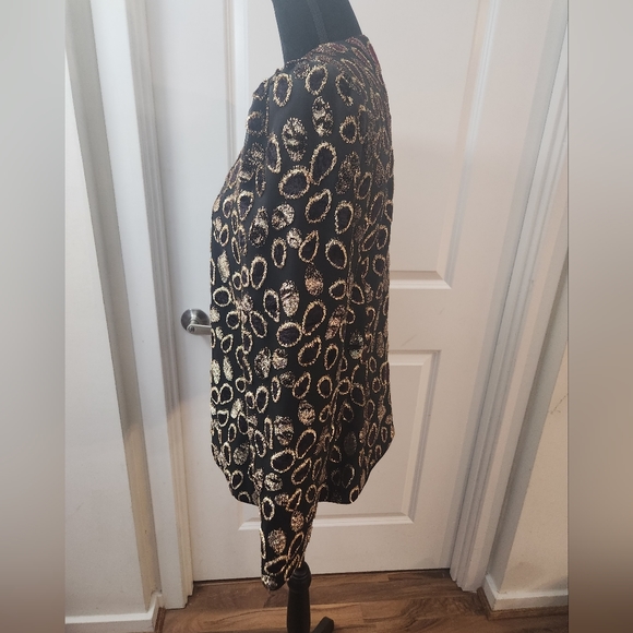 Karen Lawrence by Matthew black and Gold Embroidered evening Jacket. Sz 16 - Picture 9 of 12